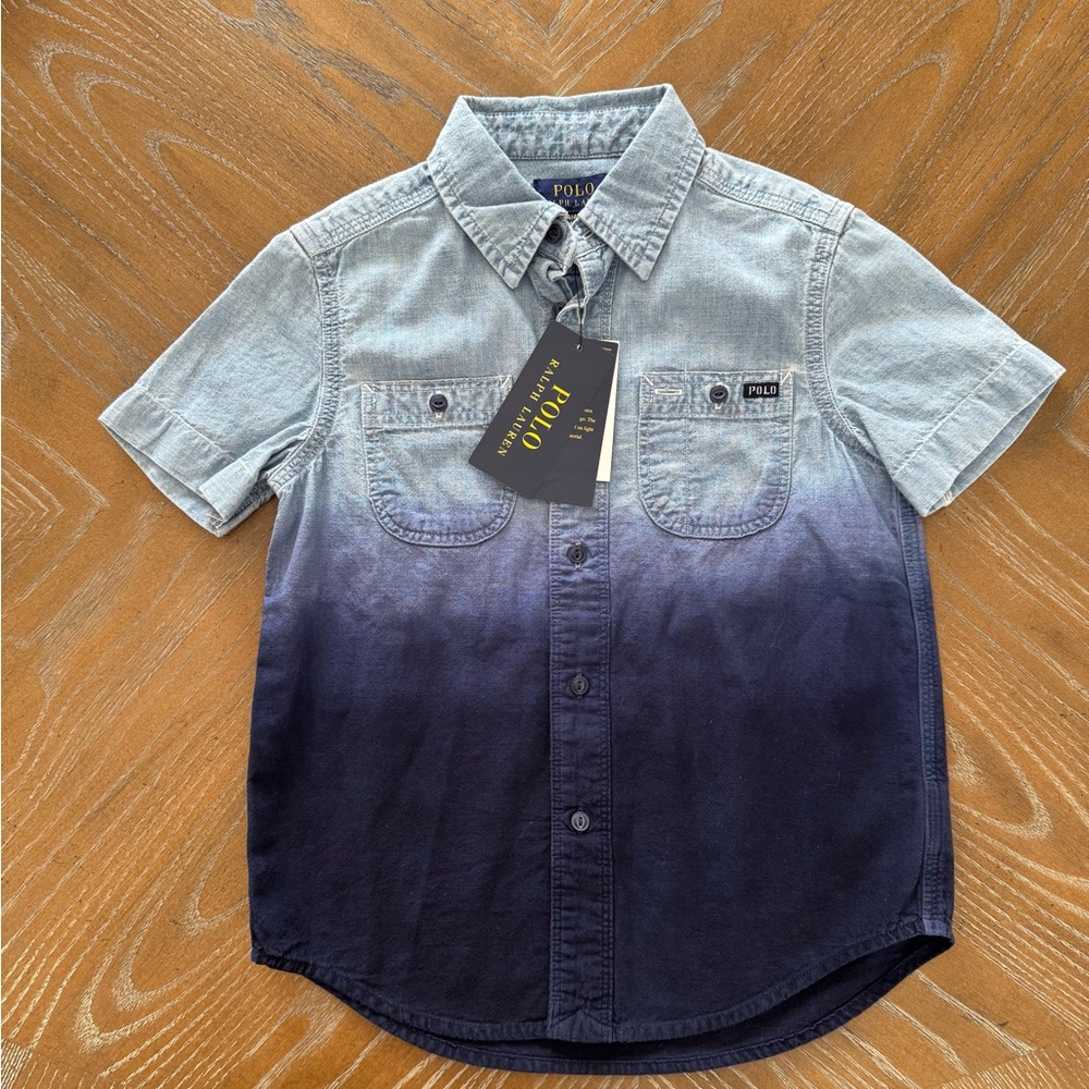 Polo by Ralph Lauren Blue Gradient Boy's Shirt NWT